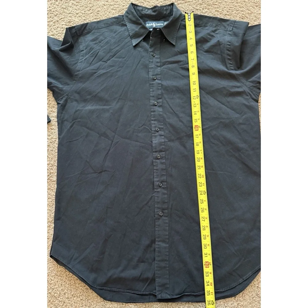 Polo Ralph Lauren Shirt‎ Mens Large Black Twill Long Sleeve Classic Fit XL Tall